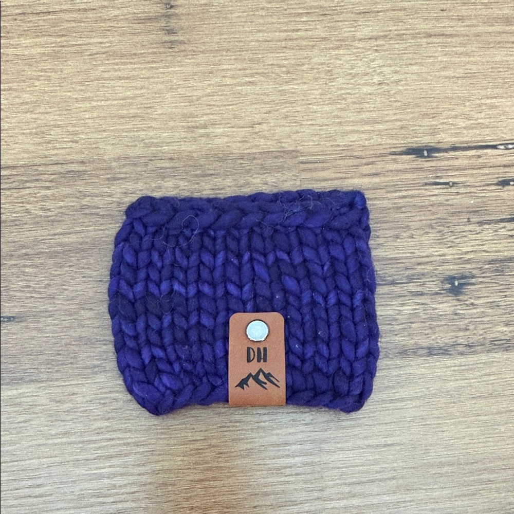 Purple Knit coffee koozie